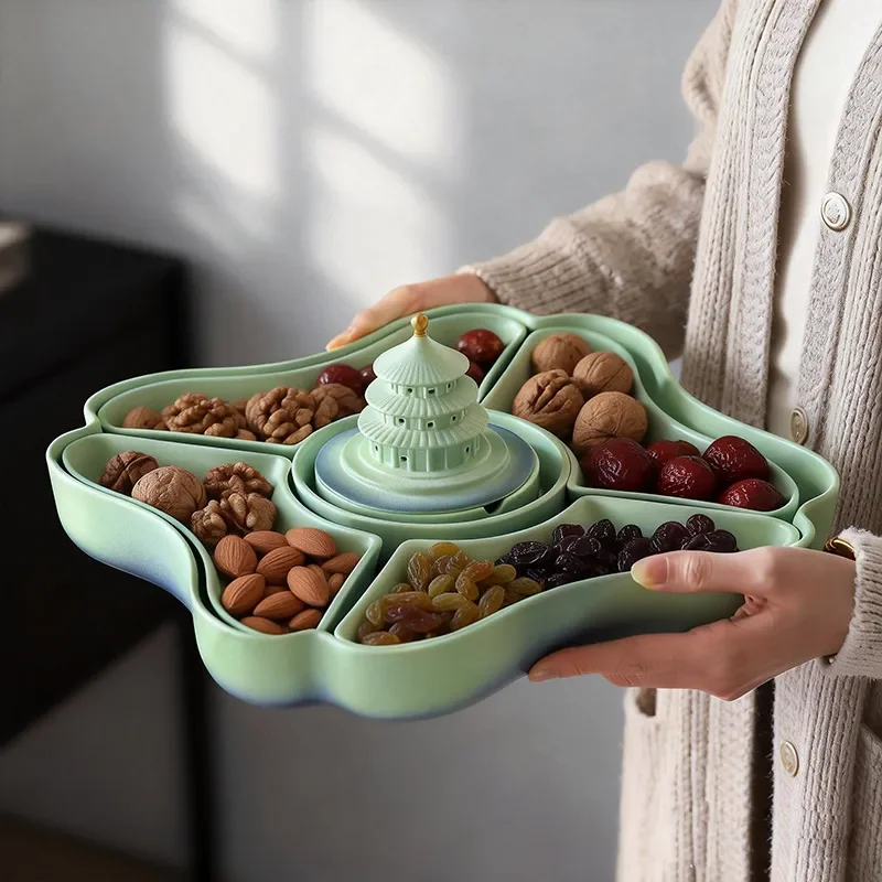 Forbidden City merchandise fruit plate ceramic tea point plate new wedding plate holiday gift box gift box