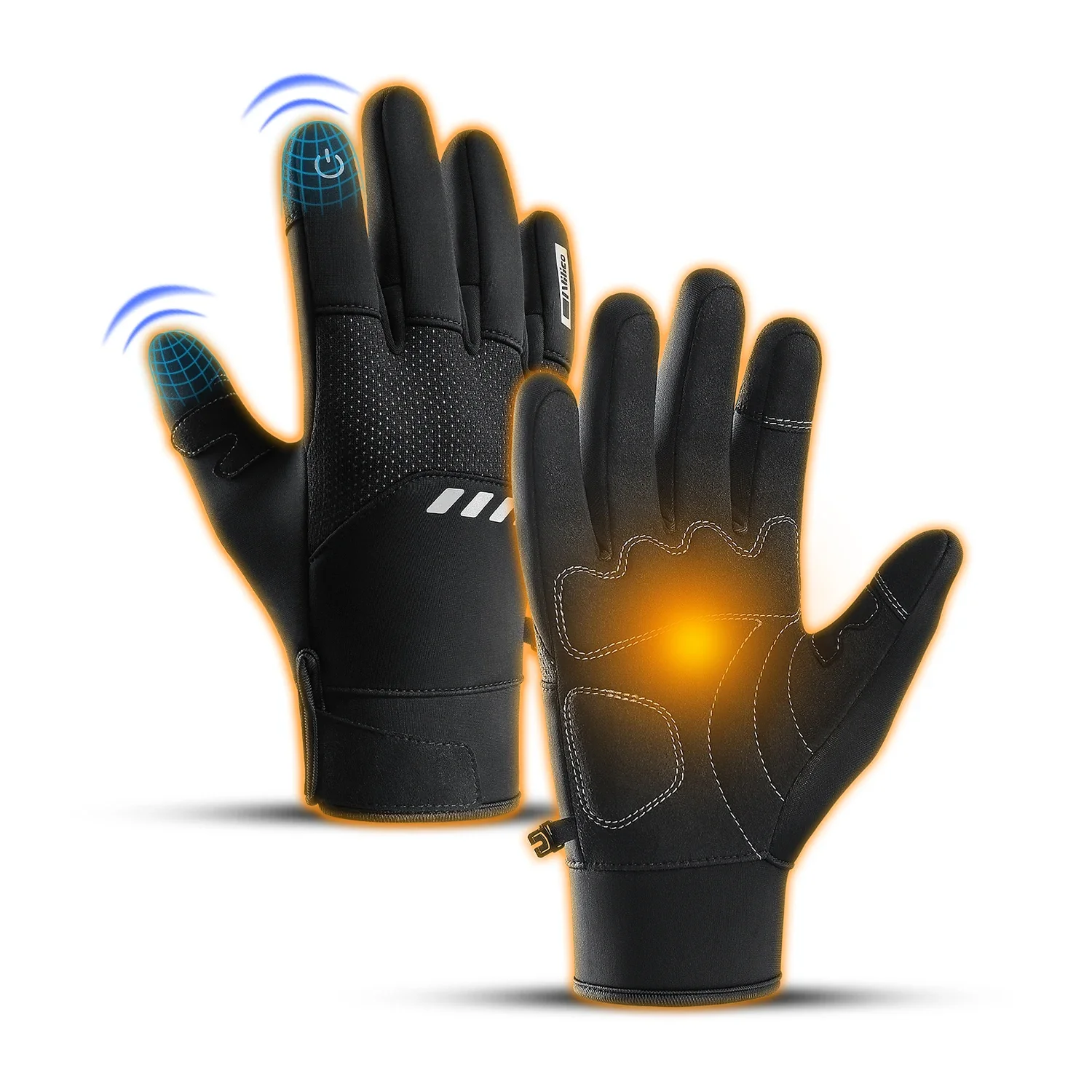 

Autumn Winter Outdoor Cycling Gloves Gym Fitness Sports Running Warm Touch Screen Nonslip Gloves Motorcycle Gloves Men Black