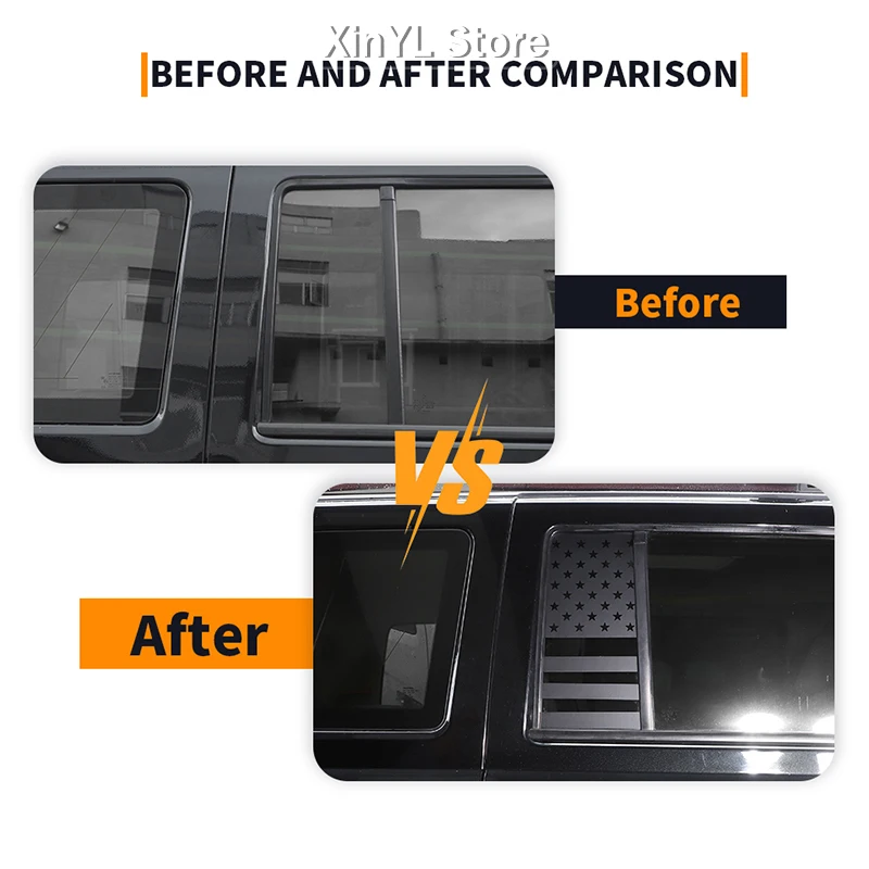 Car Rear Window Decal Cover Sticker for Jeep Grand Commander 2006 2007 2008 2009 2010 Black Upgrade Kit Car Exterior Accessories