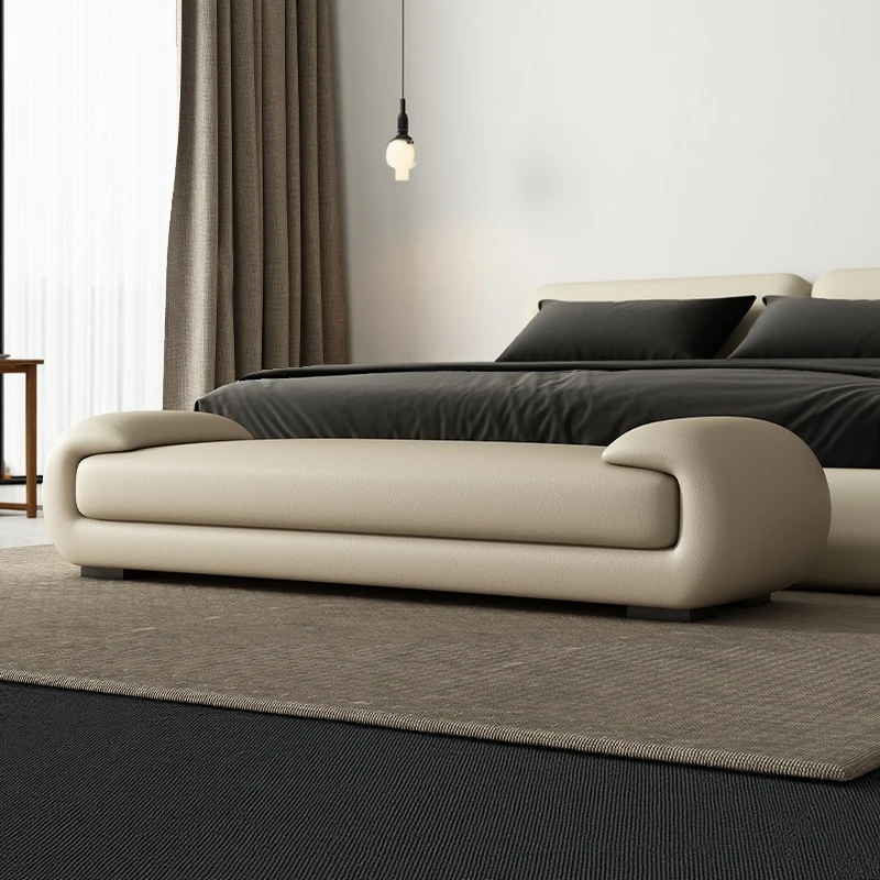 Light luxury master bedroom bedside stool bedside storage clothes stool bed front bed clothing store sitting area bench small so