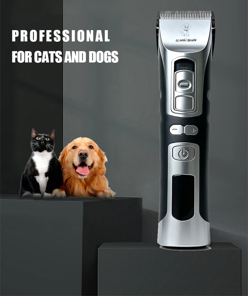 High Power Smart Hund Clippers Pflege Trimmer Haustier Haarschnitt Maschine für Hunde Pflege Cutter Wiederaufladbare Abnehmbare Klinge – Detail 1