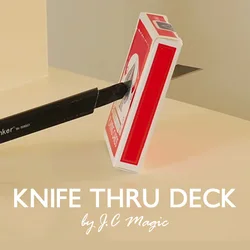 Knife Thru Deck by J.C Magic Tricks Knife Penetrate Card Box Magia Visual Close up Street lllusions Gimmicks Mentalism Props