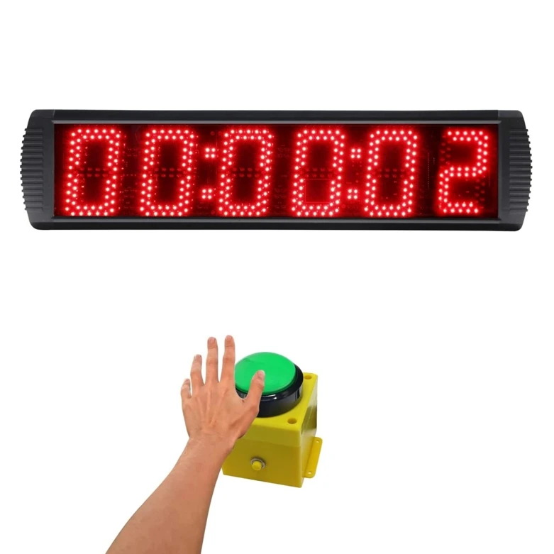 

YIZHI Проводная кнопка запуска и остановки, светодиодный 5-дюймовый цифровой электронный таймер обратного отсчета, секундомер с беспроводным пультом дистанционного управления