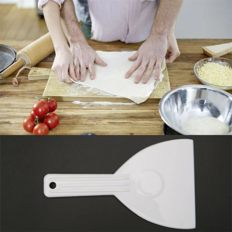 White Handle Plastic Scraper Butter Dough Cutting Machine DIY Baking Kitchen Chocolate Trimming Shovel