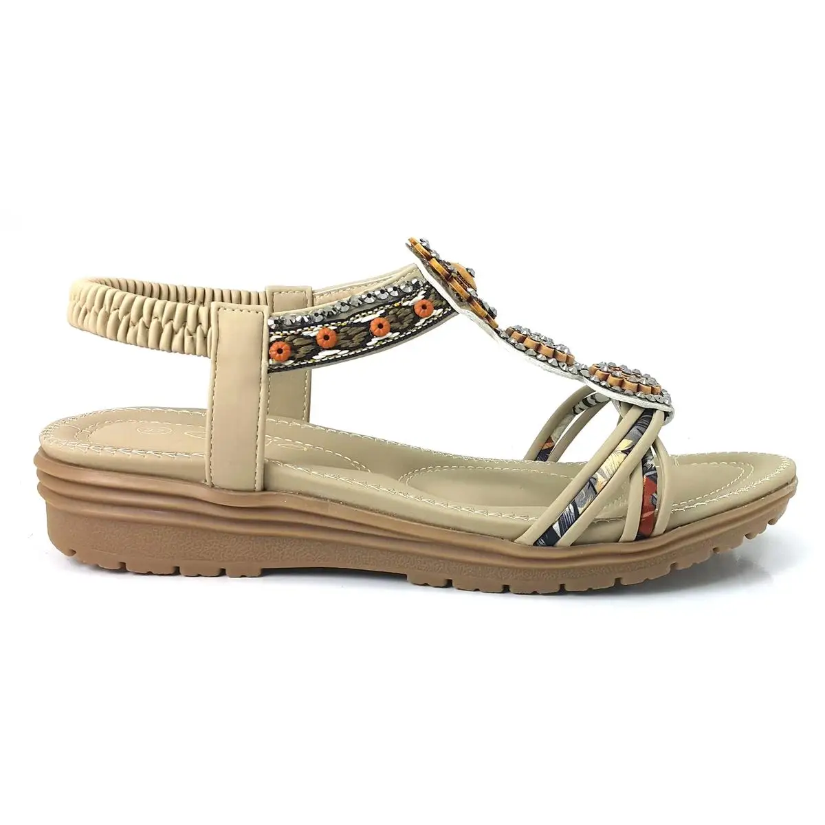 Custom and Comfortable Beige Guja 12011 24YS Women's Daily Sandals With 2024 Trend New Season Model Polyurethane Shoes