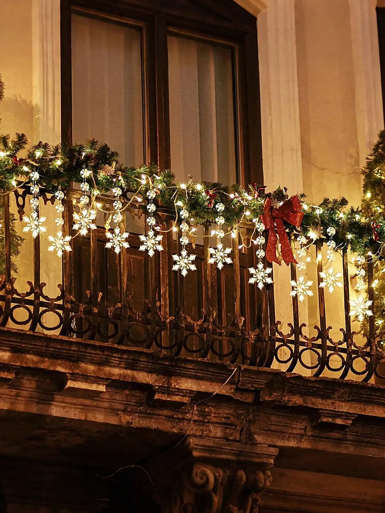 30pcs Crystal Acrylic Snowflake Christmas Tree Ornaments