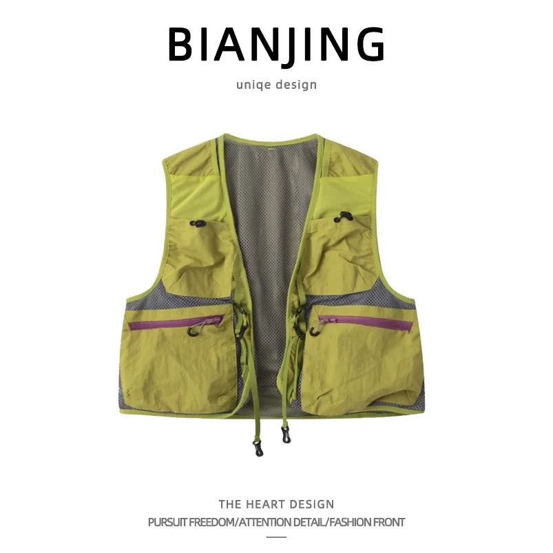 Lightweight Quick Dry Workwear Shoulder Pad Vest Unisex Summer Color Block Functional Breathable Moisture Wicking Tank Top