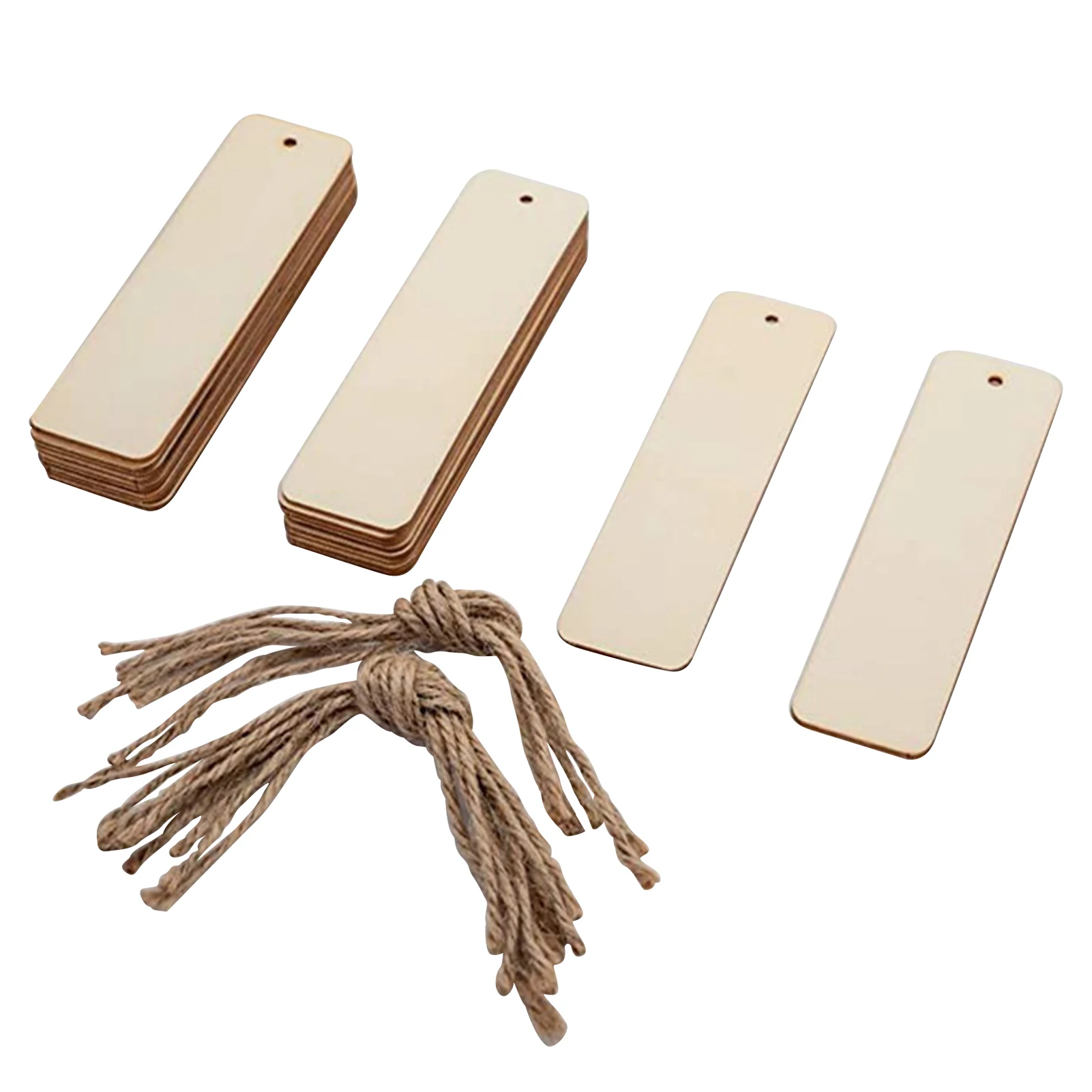 36 buah dengan label tali dekorasi buatan tangan ulang tahun DIY pesta proyek kosong belum selesai ornamen tipis gantung pembatas buku kayu pernikahan