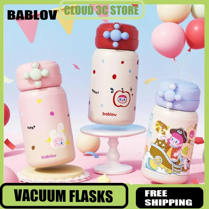 

Бутылки-термос с героями мультфильмов Bablov, изолированная чашка из нержавеющей стали 316, с соломинкой, офисная школьная бутылка для воды, чашка для чая, подарки для девочек и детей