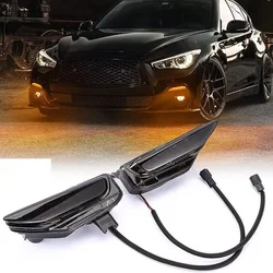 Car Front Bumper LED Turn Signal Light For Infiniti Q50 Q50S Sport 2014-2024 Fog Lamp DRL Indicator Car Accessories 261304GA0A