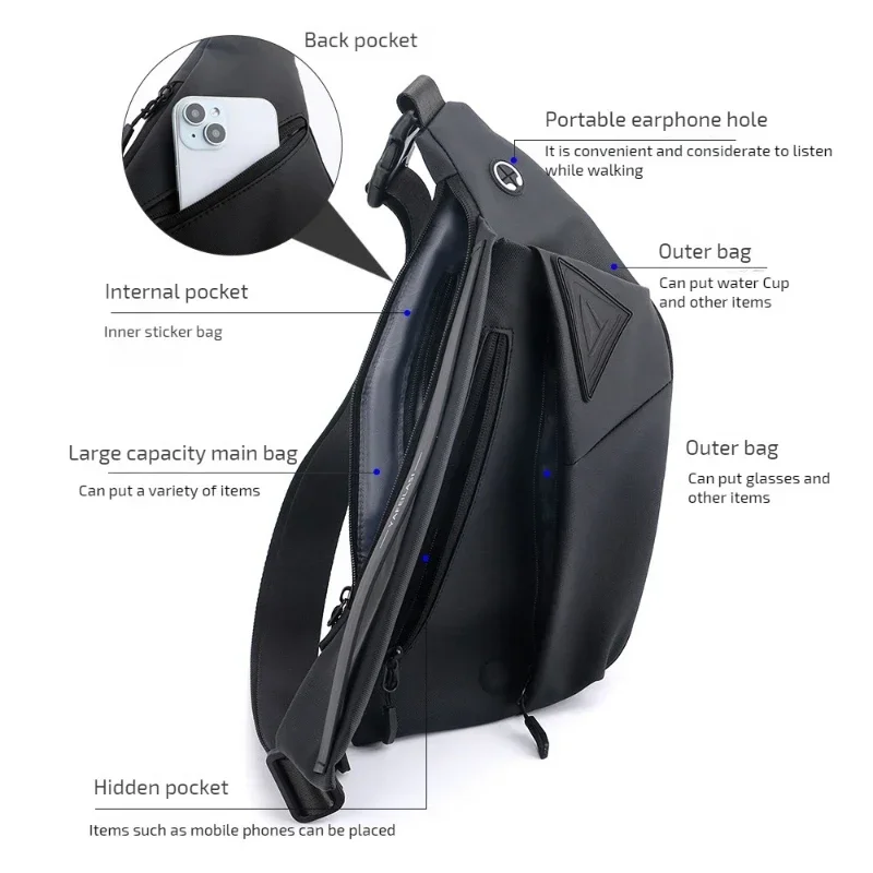 Anti-theft Chest Bags Crossbody Bag for Men Messenger Bag Sling Shoulder Bag Mobile Phone Waterproof Bagpack Travel Sports Bags