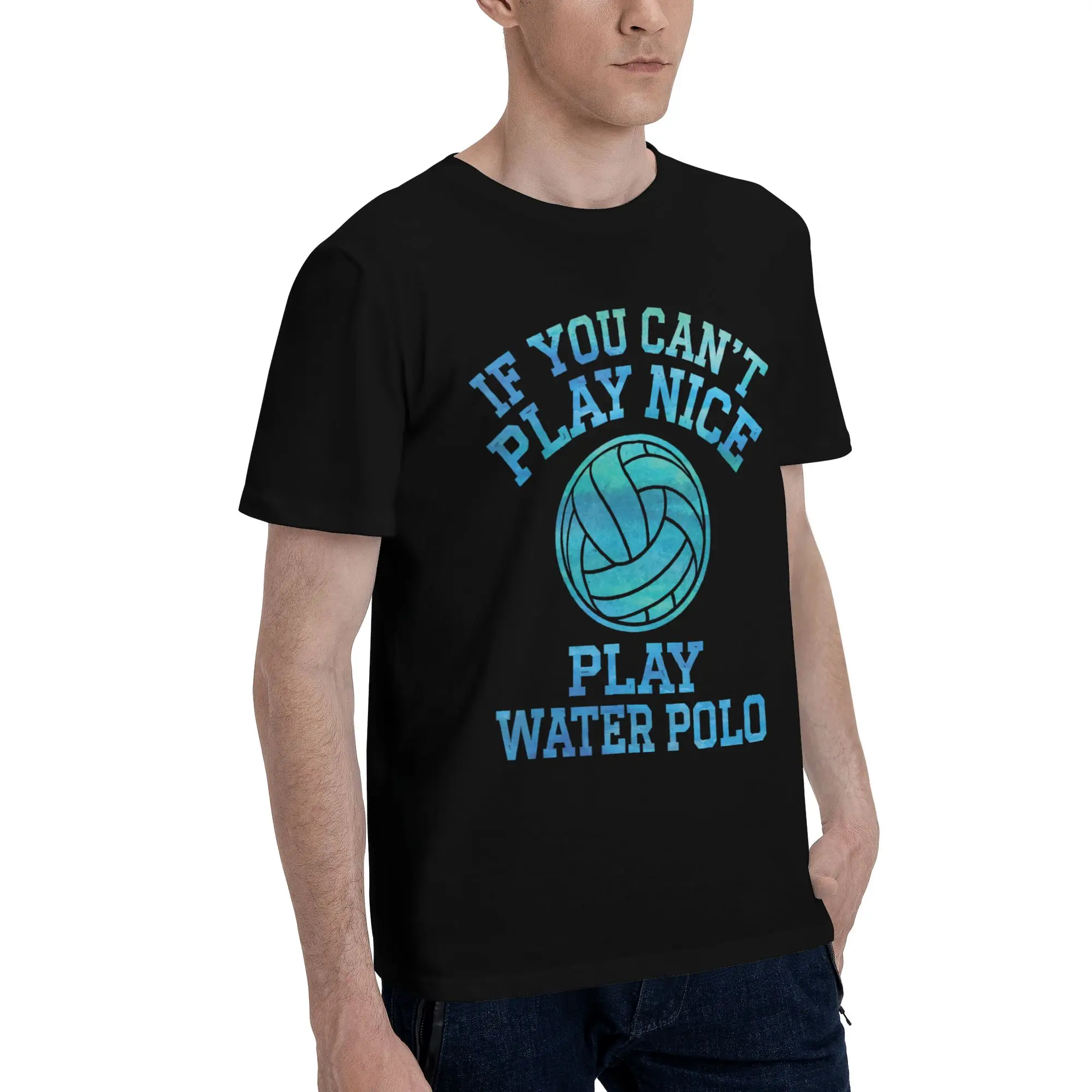 Water Polo Player  Tee Shirt for Men Women Printed T Shirts  100% Cotton Clothing