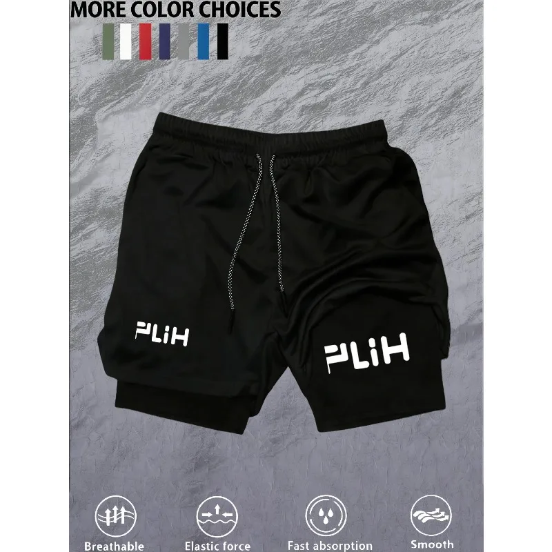 Lightweight Training Men's 2-in-1 Running Shorts High-Quality Elastic Fashion Double-Layer Breathable Joggers Beach Towel Loop
