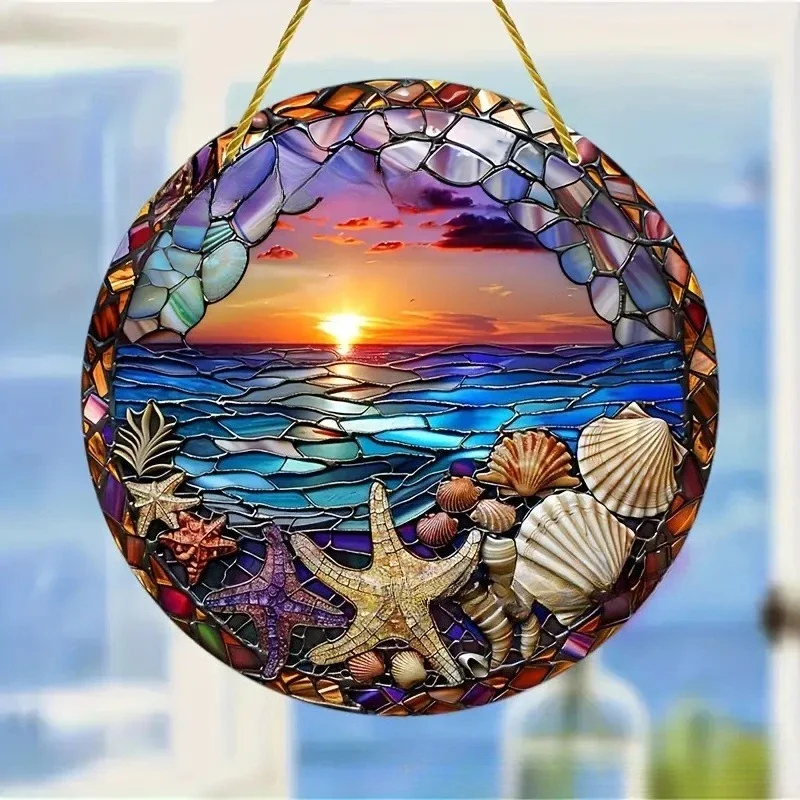 Kreativer Kolibri-Fensterbehang aus Acryl, Sonnenfänger, runde Girlanden-Dekoration, Veranda-Dekoration – Detail 15