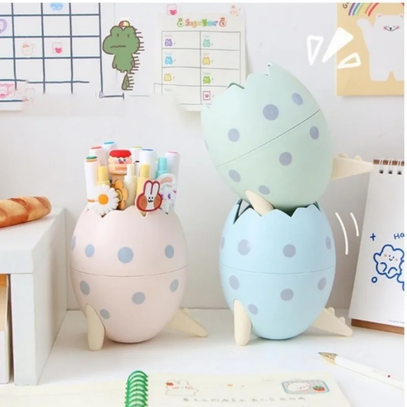 ギフト用エッグシェイプペンシルケース、ユニークなペンシルボックス、耐久性のあるペンホルダー、可愛い恐竜、3色