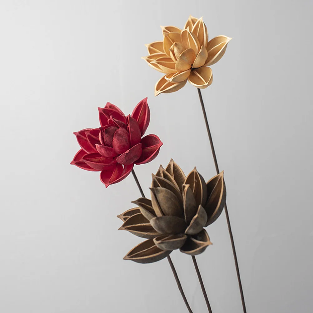 

3pcs Artificial Lotus Flower Bouquet Lifelike Simulation Water Lily For Home Garden Patio Decoration Fake Flowers Pond