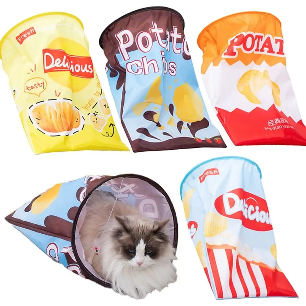 

Funny Polyester Interactive Cat Drill Bag Bite Resistant Collapsible Cat Tunnel Bag with Sound Pet Cat Play Tunnel Toys for Home