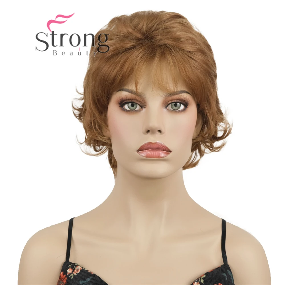 

StrongBeauty Women's Light brown Short wig Natural fluffiness Synthetic Capless Wigs Natural