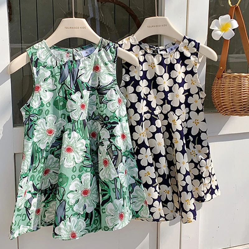 

Летнее платье для маленьких девочек, платье с маргаритками для девочек, женское пляжное праздничное платье, детское зеленое платье без подкладки с цветочным рисунком