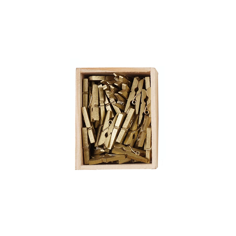 

50 Pcs Mini Craft Clothespins Wood 1" & 1.2" Multi Color for Crafts and Arts Tiny Decorative