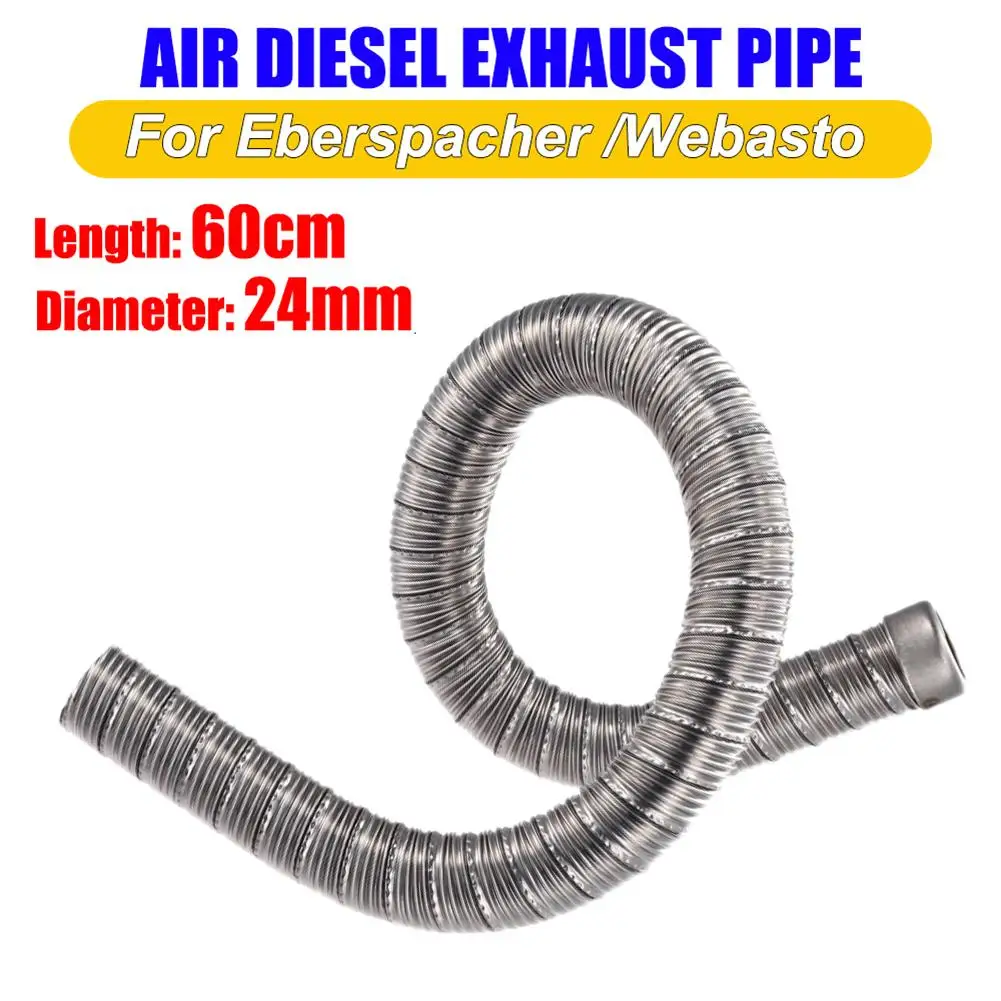 Car Heater Exhaust Pipe 24mm Dual-layer 60cm Air Parking Heater Exhaust Hose Line Stainless Steel For Webasto Q4U5