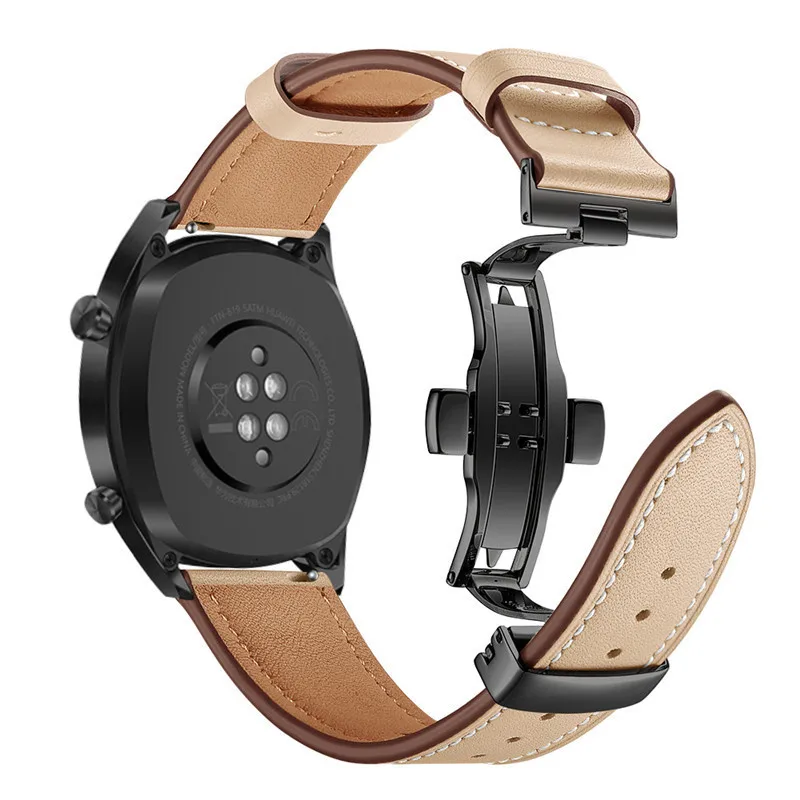 Suitable for Samsung Galaxy Watch3 strap 20/22MM watch with metal butterfly buckle genuine leather