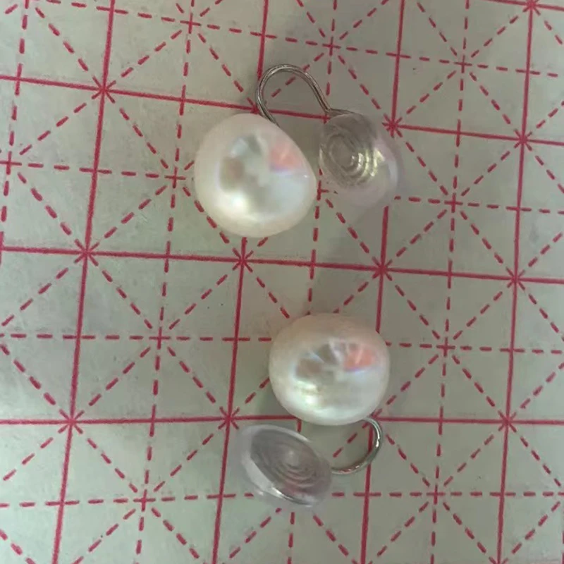GRACE JUN 12MM Freshwater Pearls Stud Clip on Earrings No Pierced Cuff Earring Mosquito Coil Fake Piercing Ear Clip New Arrival