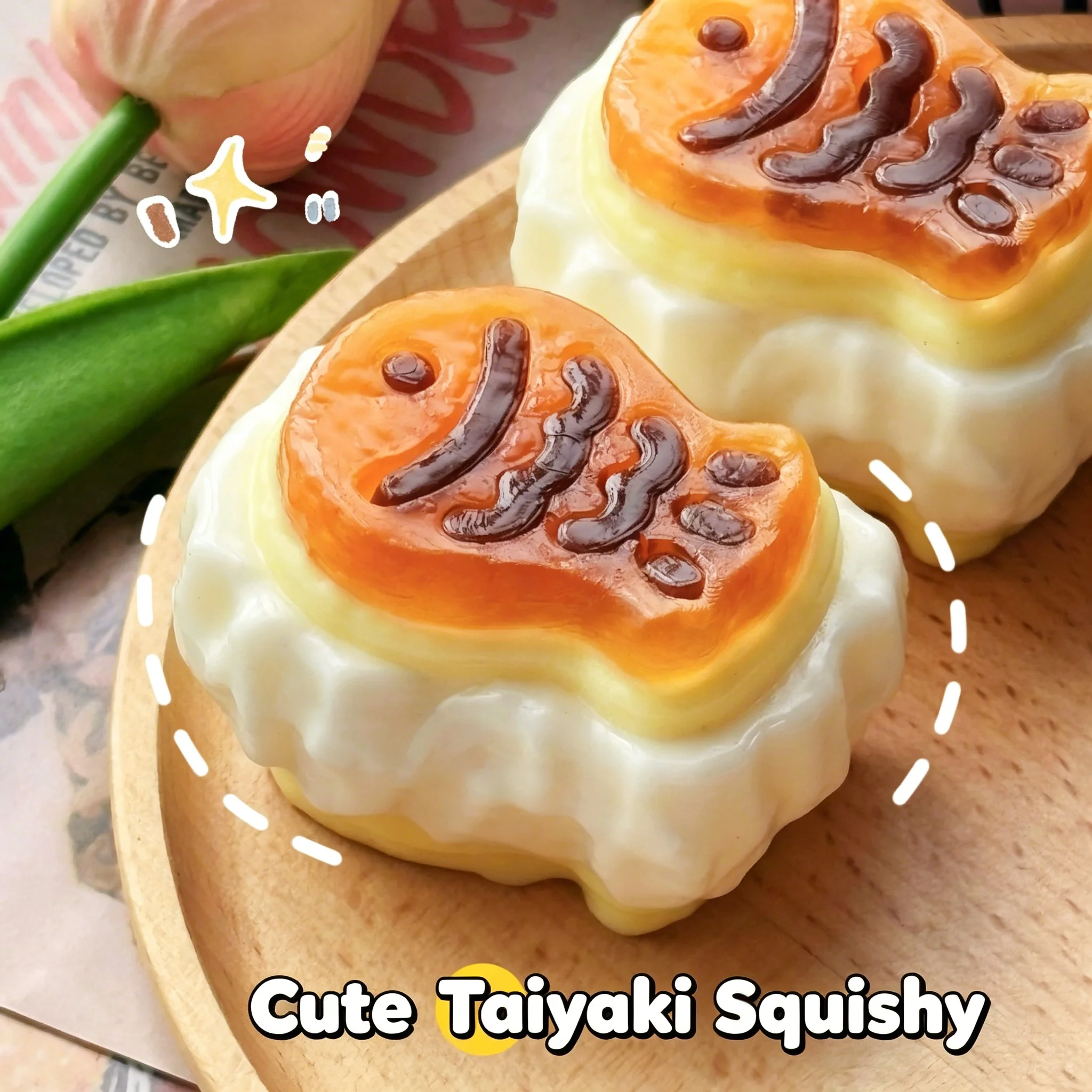 Taiyaki Squishy Toy Realistic Japanese Pastry Slow Rebound Fidget Toy Stress Relief ASMR Desktop Novelty Gift
