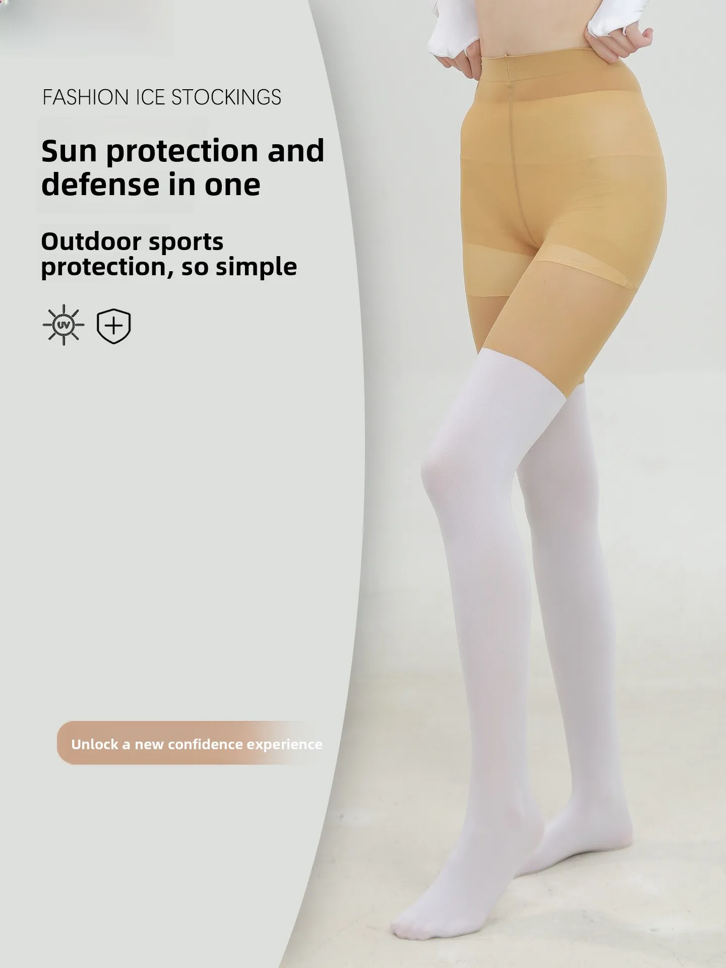 new-golf-women's-high-waist-sunscreen-ice-sensation-leggings-tummy-control-beautiful-legs-silk-stockings-breathable-quick-dry