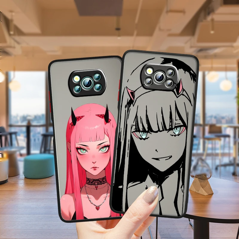 Cool Cute D-Darling In The F-Franxx Frosted Translucent For Xiaomi Mi Poco X5 X4 X3 M6 M5S M5 M4 M3 F5 F4 F3 GT Pro 5G TPU