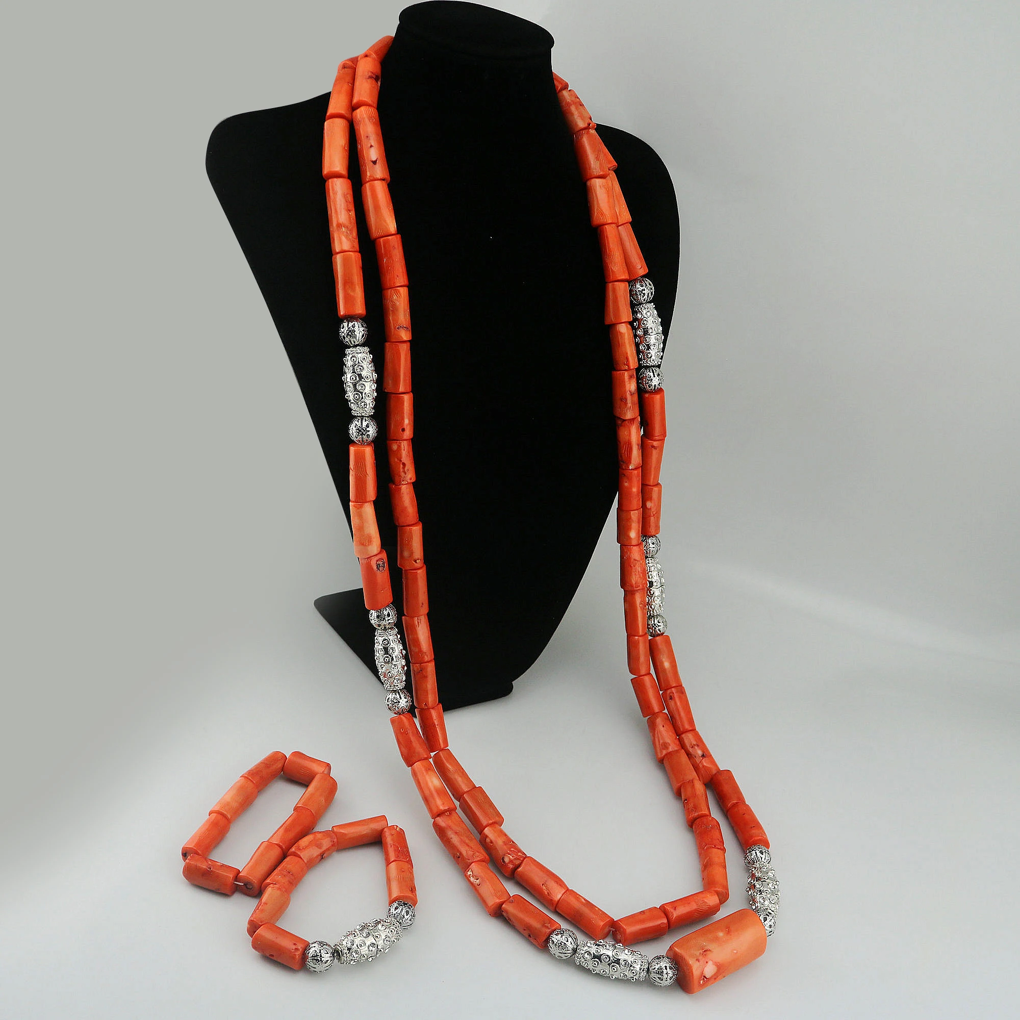 

Fashion Wedding Beads Necklace Artificial Coral Bridal Jewelry Sets African Beads Jewelry Set