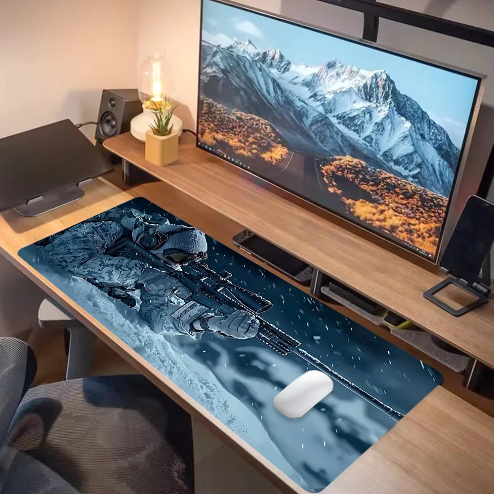 Soldier Pattern Desk Pad Large Gaming Mouse Pad With Stitched Edge Non-Slip XL Mousepad Rubber Base Keyboard Pad for Office