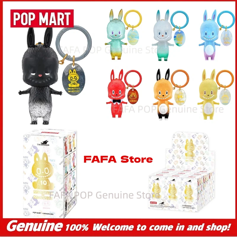 New POP MART The Monsters 10th Anniversary Series Blind Box Labubu Keychain Charm Limited Edition Gift Collectible Figurine