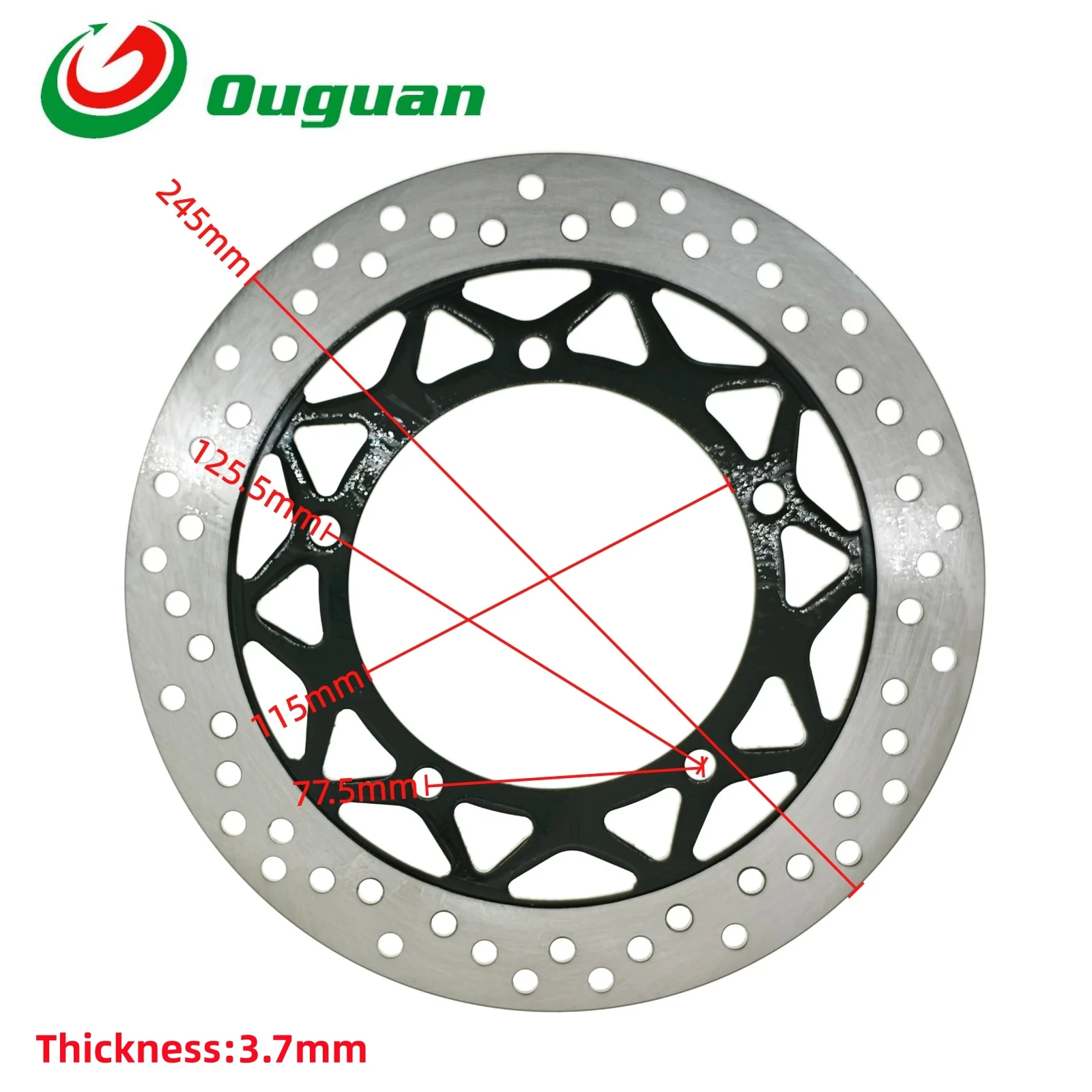 

oguan 245mm for YAMAHA YBR125 E/ED/ESD YB125 SPD YS125-5C YS125 YBR YB YS 125 125cc 3D9-F582U-10-00 Front Disc Brake Rotor