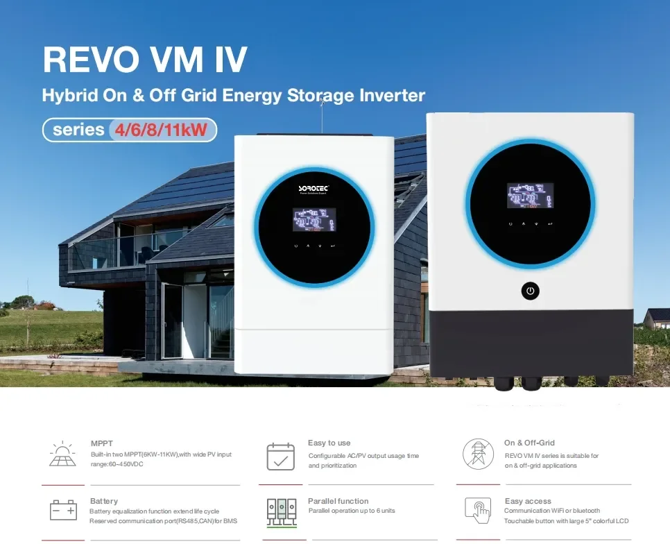 Wall Mounted Top 10 Hybrid Solar Inverter 6kw 24V 60-450VDC MPPT 120A Hybrid Energy Storage Solar Inverter