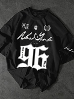Summer 2025 New Men's T-shirt 96 printed digital baseball jacket casual sports polyester men's T-shirt
