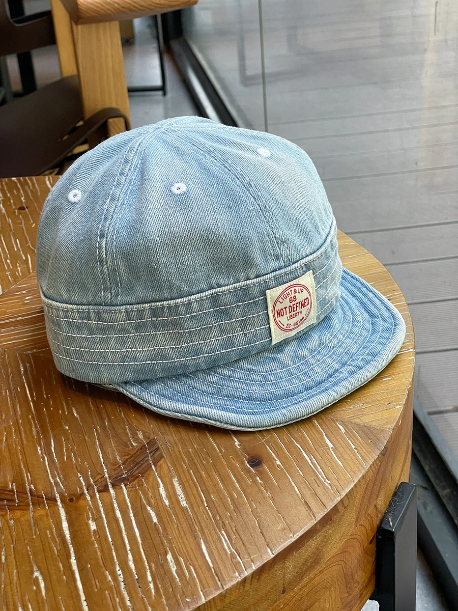 Vintage Washed Soft Brim Cowboy Hat for Women Sunshade Face Slimming Couple Style Duckbill Cap for Men Trendy