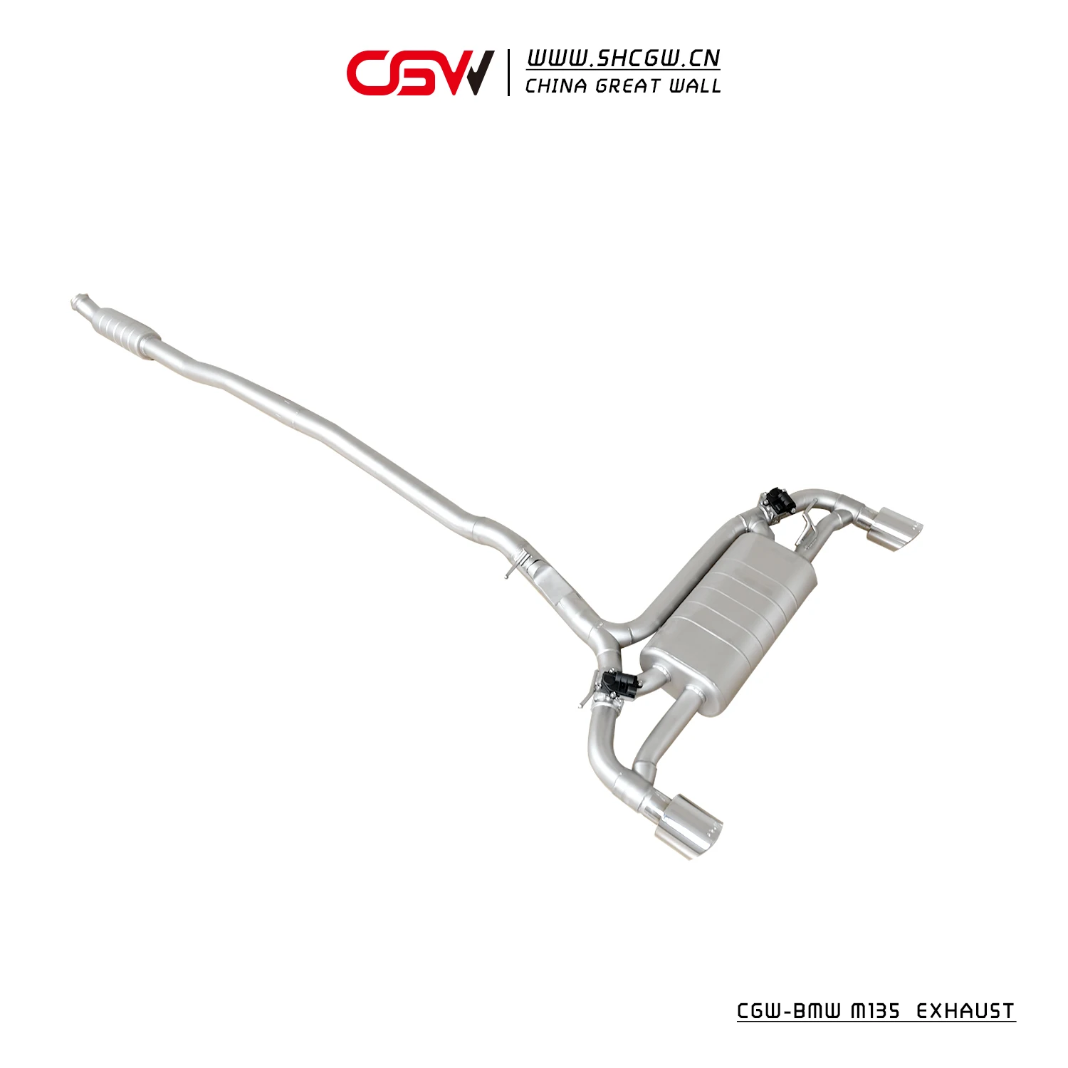 Super Smooth Exhaust System Cat-back Muffler for  M135 With Carbon Fiber Tips