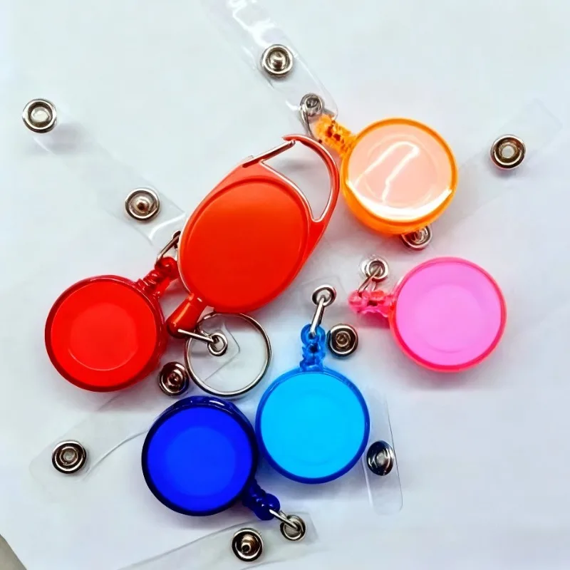 

5pcs/set Retractable Badge Reels for Badge Holder Working Permit ID Tag Clip Pass Work Card Chest Card Clip Badge Reels