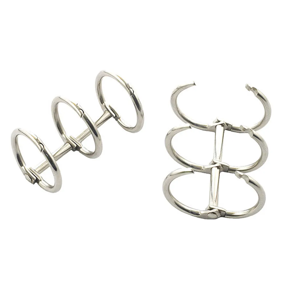 6Pcs 20Mm Nickel-Plated Metal 3-Ring Binder Rings Strong Elastic Reusable Split Hinged for DIY Travel Notebook Photo Album