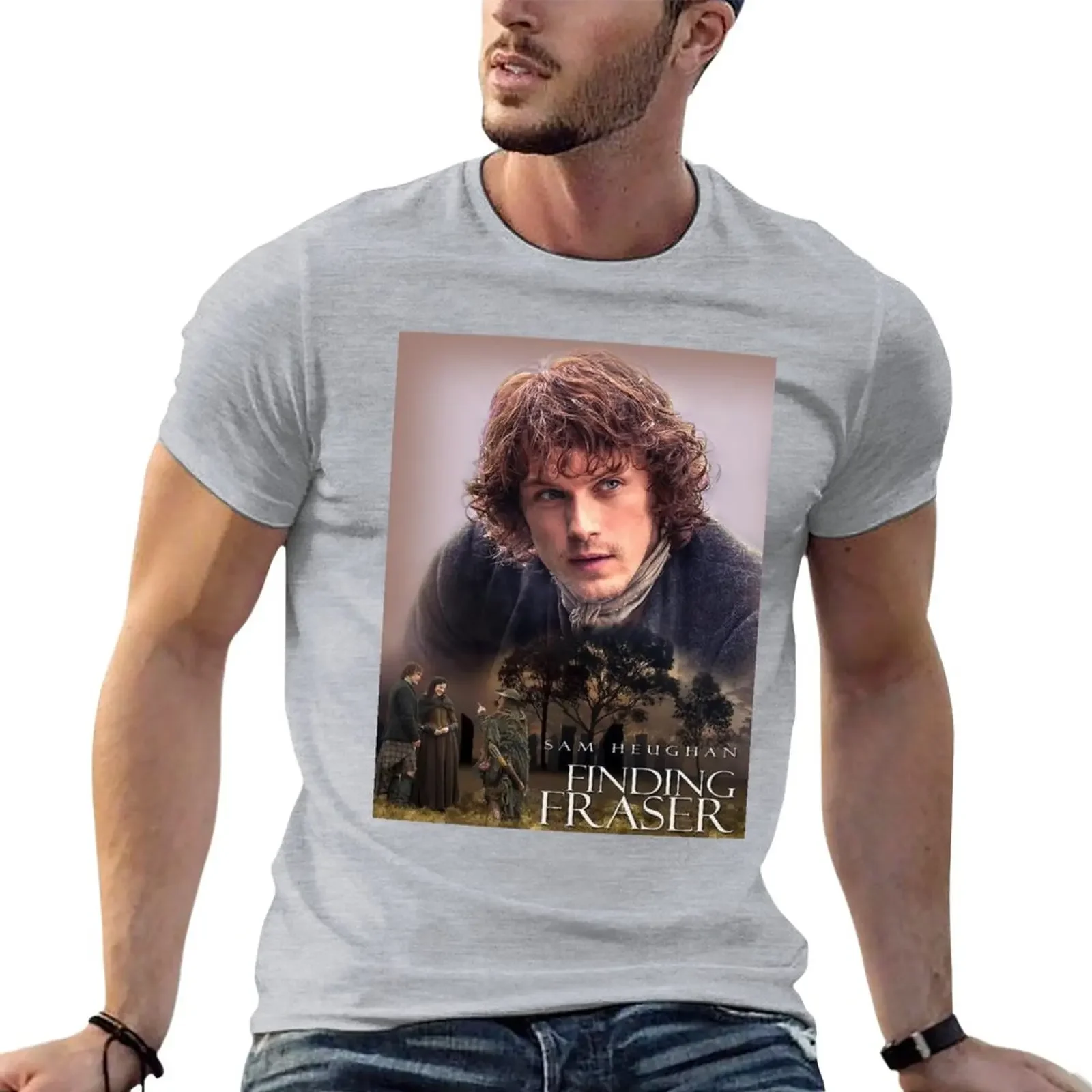 sam heughan T-Shirt oversizeds plus size tops customizeds T-shirts for men cotton