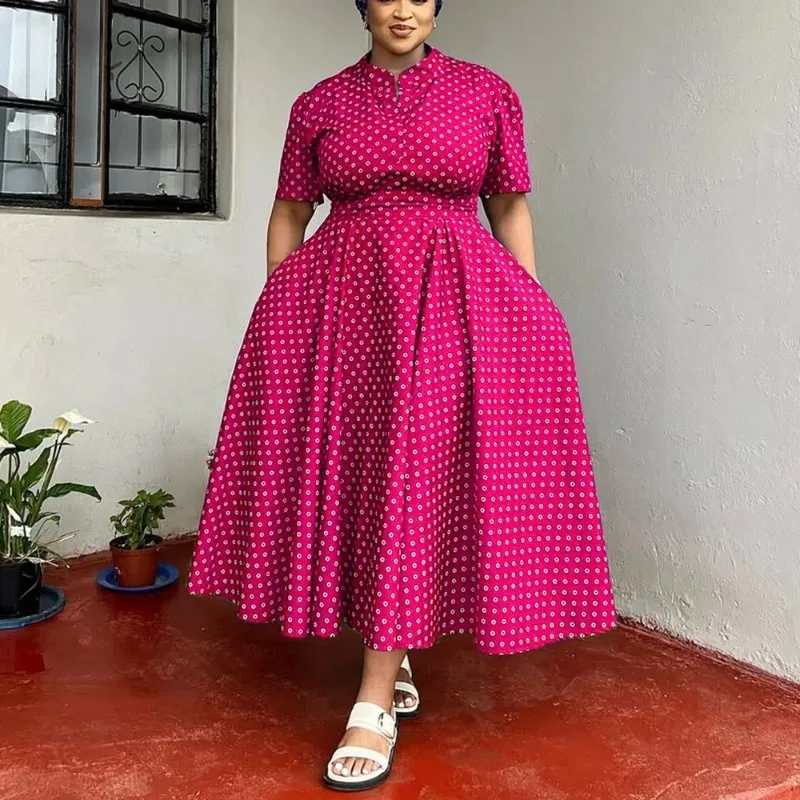 

Летнее богемное платье макси с коротким рукавом и v-образным вырезом в горошек для женщин, платья больших размеров с цветочным принтом, женская одежда