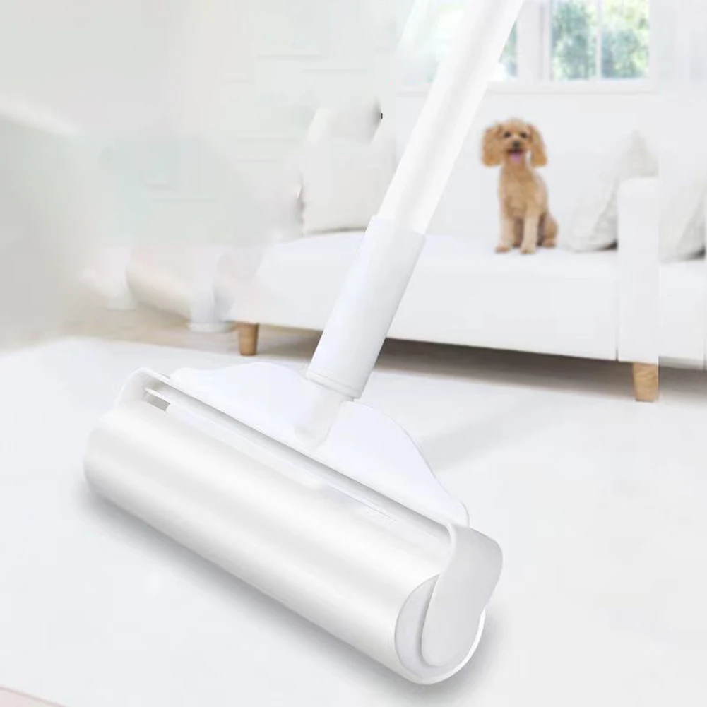 9.5 Inch White Upgraded Large Pet Hair Remover Sticky Roller For Sofa Carpet Wide Dust Roller Sticky Tearable Brush Cleaning ﻿