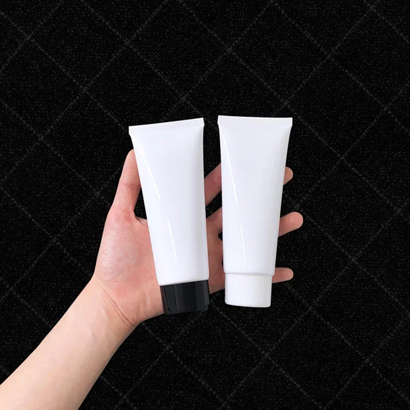 100ml White Plastic Squeeze Tube 100g Cosmetic Container Refillable Cleanser Lotion Cream Soft Bottle Empty Travel Packaging