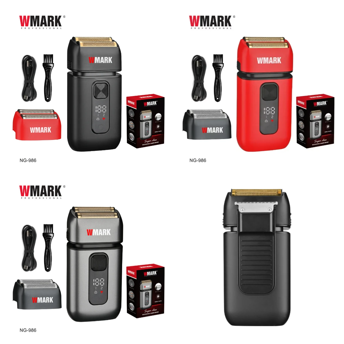 

WMARK NG-986 Парикмахерская бритва Shaper Электробритва для бороды USB Электробритва для масляной головки Бритвенный станок Push White