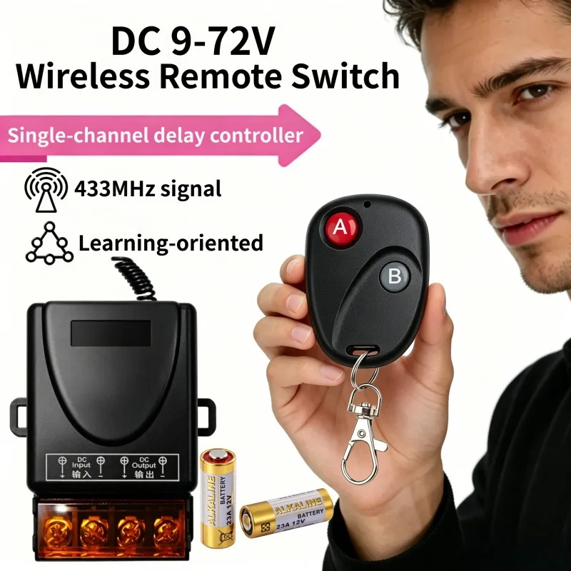 Home Smart RF Wireless Remote Control Switch 433MHz DC 12v 24V 36V 48V 30A Relay for Light Lamp Water Pump Door Access System