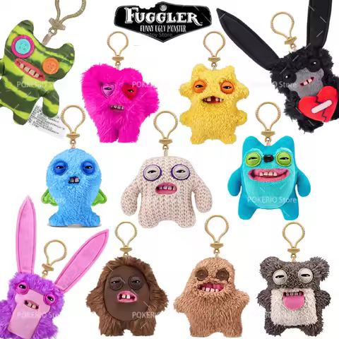 Original Fuggler Plush Keyrings Funny Ugly Monster Lord Long Ears Captain Cardiac Plush Collectible Backpack Pendant