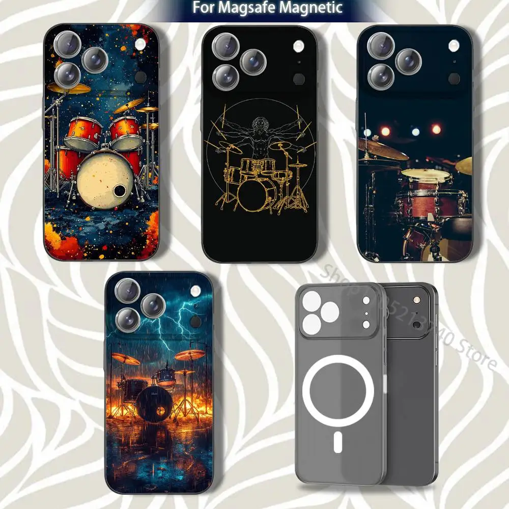 

D-Drum cool Drummer A-atr Frosted Phone Case For iPhone 17,12,11,14,13,15,16,Plus,Air,Pro,Max,E,Mini for MagSafe Magnetic Grey