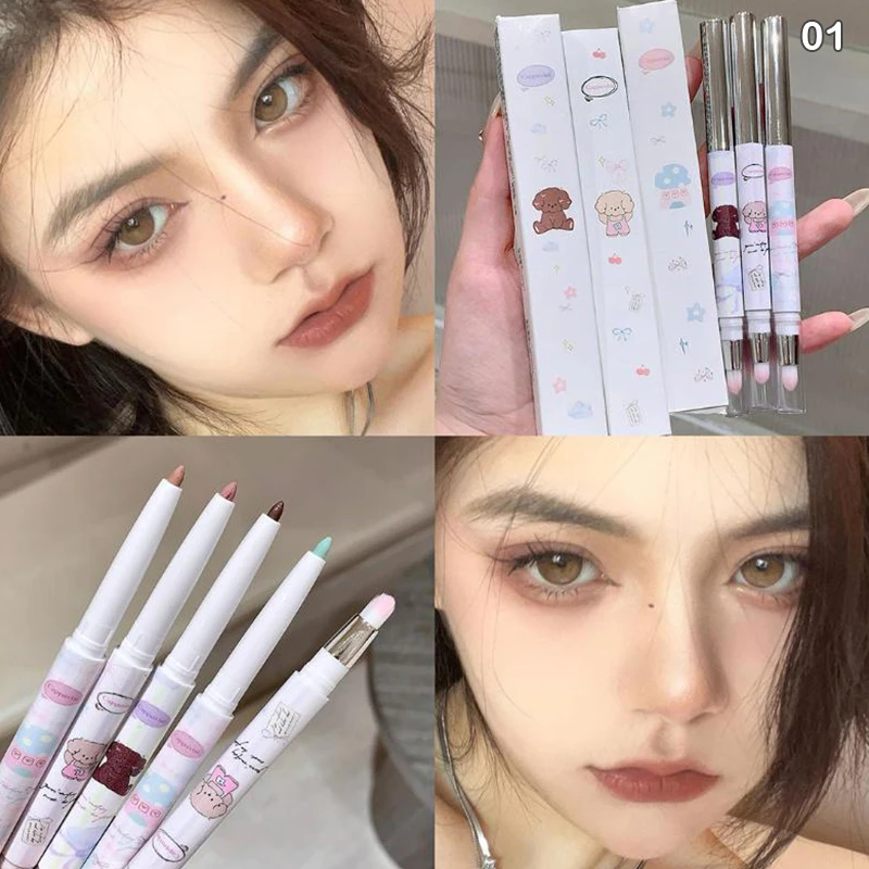 Cappuvini Parelmoer Eyeliner Gel met Borstel - Zijdezacht Waterdicht Thee Bruin Eyelinerpotlood voor Liggende Zijderups Oogmake-up