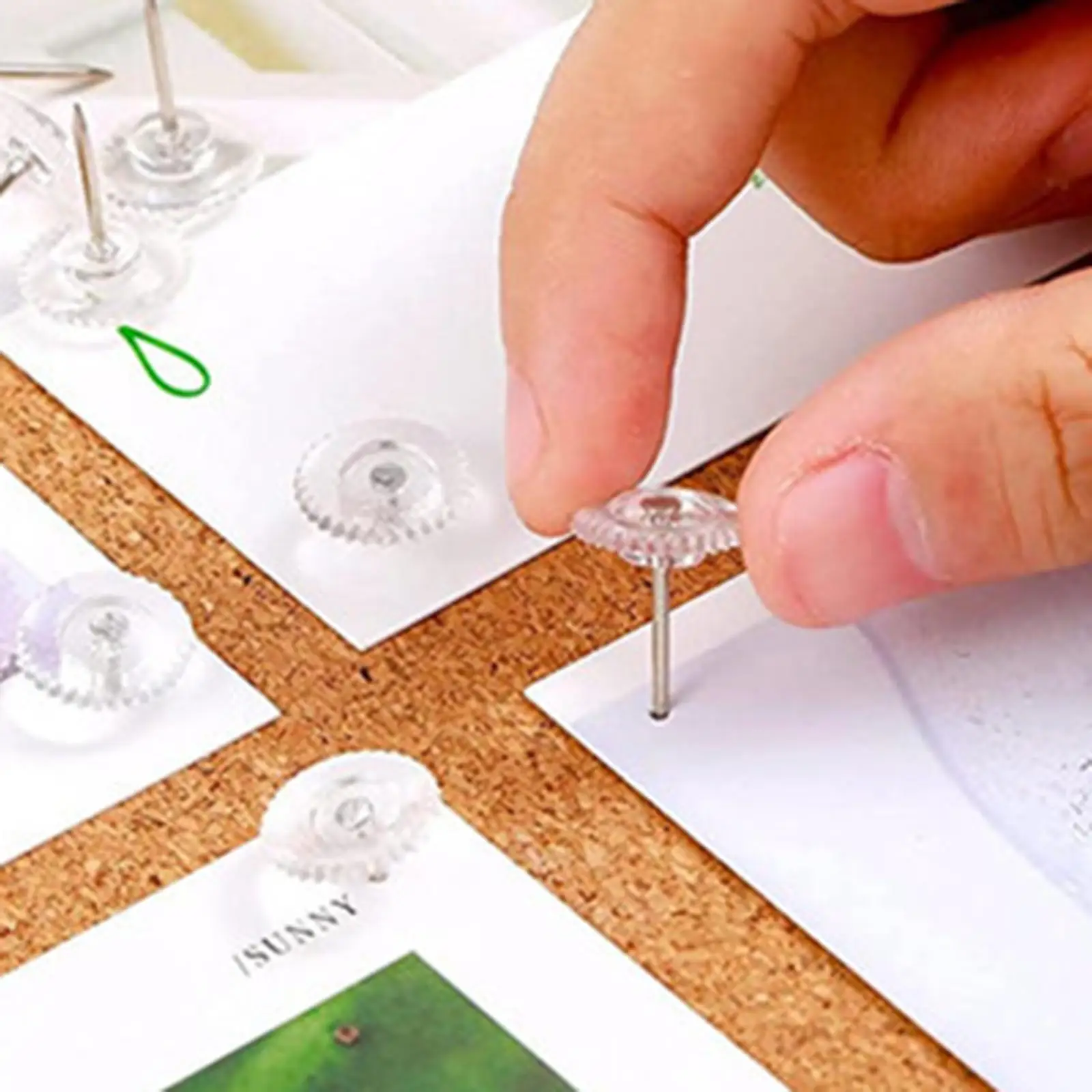 200 Push Pins Cork Boards Paper Pictures Notice Board Craft